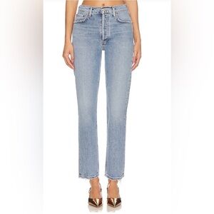 AGOLDE Riley High Rise Straight Crop Jeans in Hassle- size 31